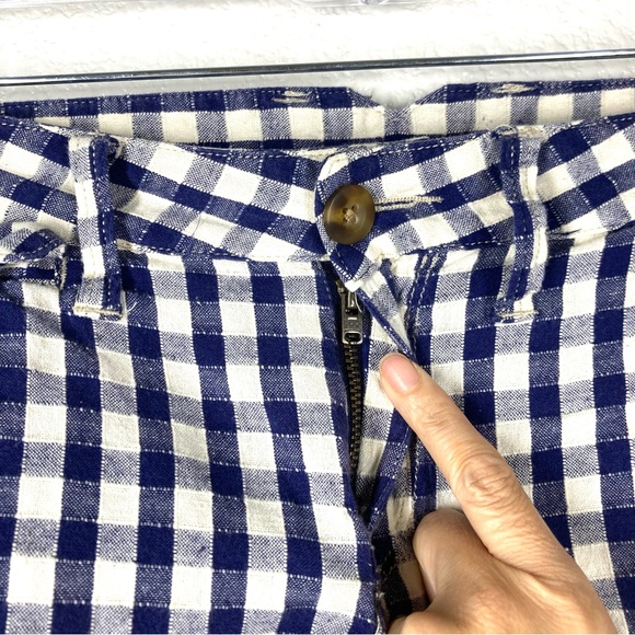 Lucky Brand Shorts Dispatcher Gingham 29 Navy Cotton Linen - Picture 9 of 16